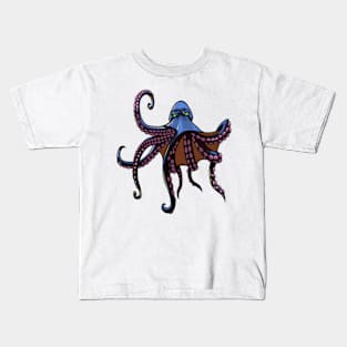 Zombie Octopus Funny Halloween Humor design Kids T-Shirt